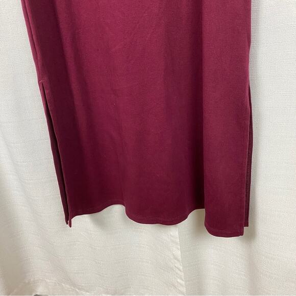 The Nines By Hatch Burgundy Ribbed Jersey Body Con Midi Dress Sz.L NWT - Picture 14 of 16